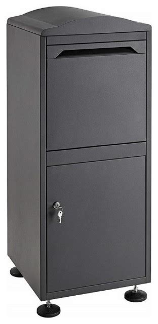 adiroffice black free-standing steel secured parcel drop box|Black Free.